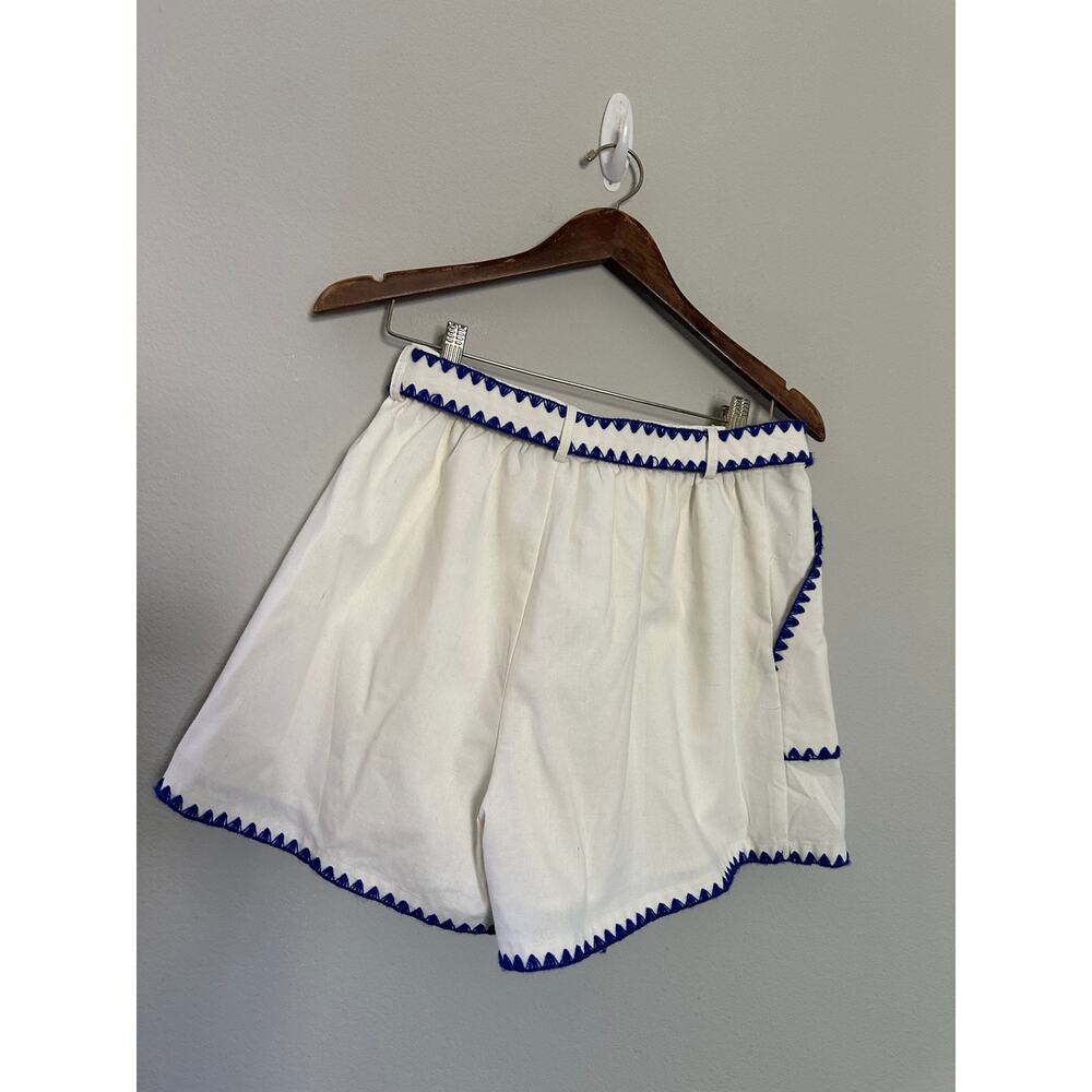 En Saison Donatella Cotton Linen Shorts Natural - Blue size Medium NWT - Picture 8 of 16